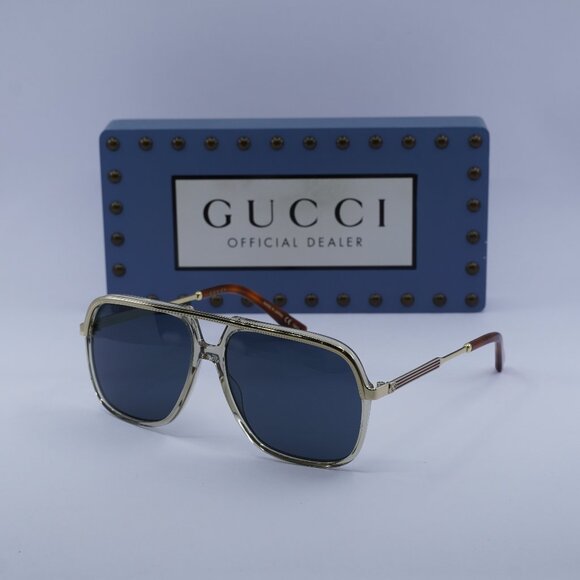 Gucci GG0200S 004 Aviator Sunglasses - Brown - Picture 1 of 10